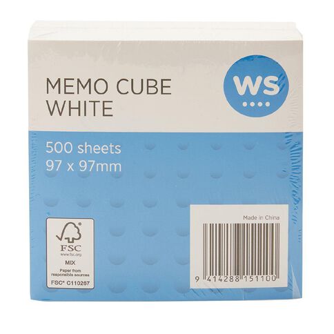 WS Memo Cube Refill Small White