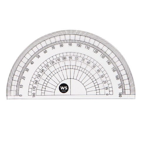 WS Protractor 180 10cm Clear