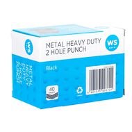 WS Punch Heavy Duty 2 Hole Metal 40 Sheet Black