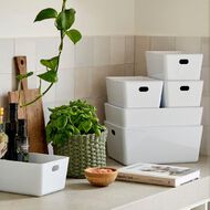 Living & Co Lisse Lidded Organiser White 4L
