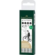 Faber-Castell Ecco Pigment Fibre Tip Pen Wlt (0.1/0.3/0.5/0.7mm) Black