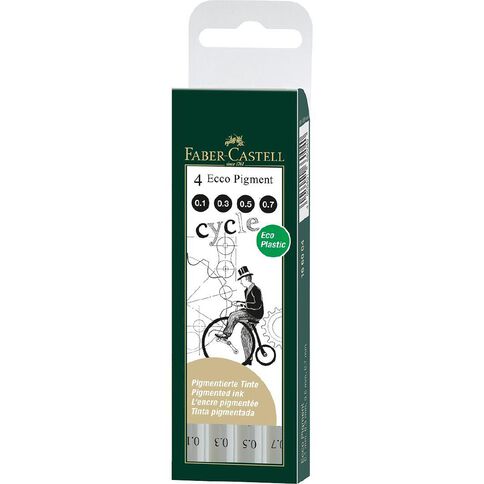 Faber-Castell Ecco Pigment Fibre Tip Pen Wlt (0.1/0.3/0.5/0.7mm) Black
