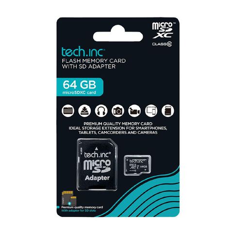 Tech.Inc Micro SD Card + Adapter 64GB