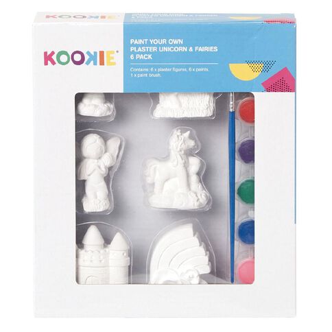 Kookie Paint Your Own Plaster Unicorns and Fairies 6 Pack