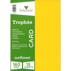 Trophee Card 160gsm 15 Pack Sunflower Yellow A4