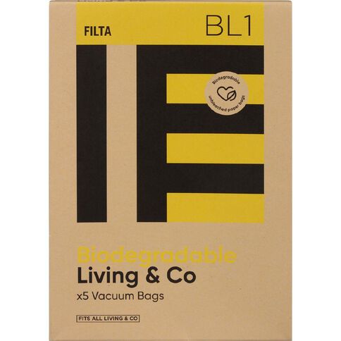 Ultra Clean BL1 Vacuum Paper Bags for Living & Co 70072 5 Pack
