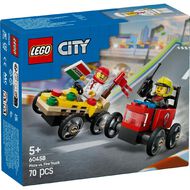 LEGO CITY Pizza vs Fire Truck Race Car Pack 60458