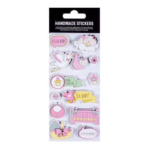 Baby Embellishments - New Arrival Pink 12Pc