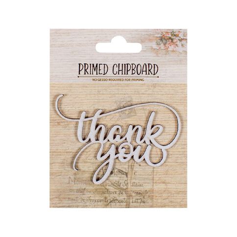 Primed Chipboard Thank You 1pc