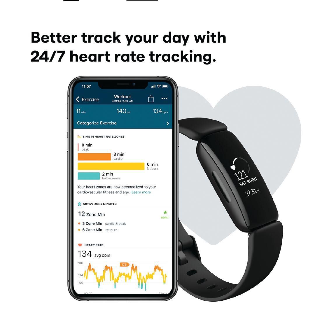 Fitbit Inspire 2 Black Warehouse Stationery NZ