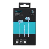 Tech.Inc In-Ear Earbuds with Mic and Volume Control Blue Mid