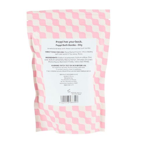 Poppi Bath Bomb Rose 6 Pack