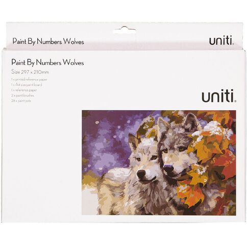 Uniti Paint By Numbers A4 Wolves Warehouse Stationery Nz