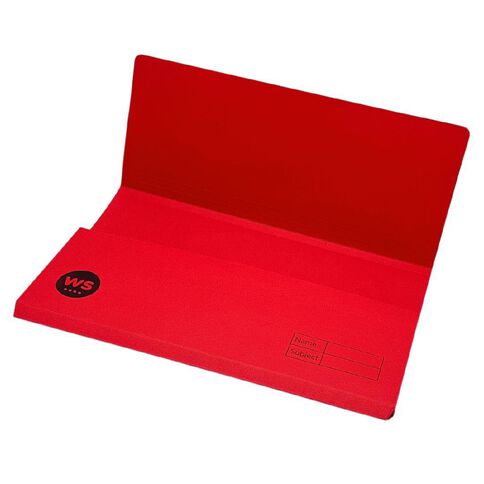 WS Manilla Document Wallet Red Foolscap