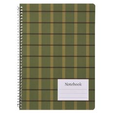 Uniti Stationery Plaid Green A4 Notebook