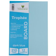 Trophee Board 210gsm 12 Pack Blue Dark A4
