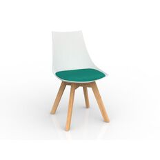 Knights Luna White Emerald Oak Base Chair Green Mid