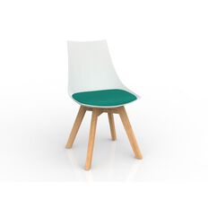 Luna White Emerald Oak Base Chair Green Mid