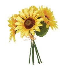 Living & Co Artificial Sunflower Bunch Yellow Mid 32cm