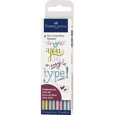 Faber-Castell Pitt Artist Pens Metallic 4 Pack