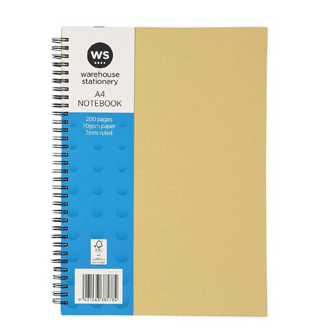 WS Notebook Wiro Kraft 200 Page Brown Mid A4