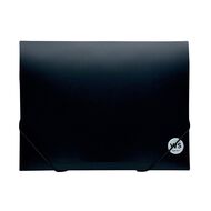 WS Document Wallet PP Elastic Closure Black A4