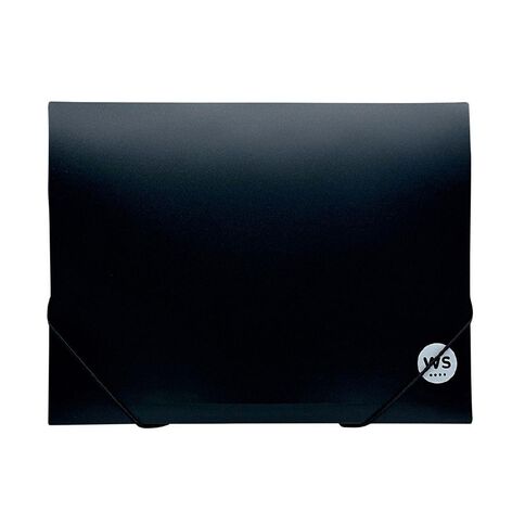 WS Document Wallet PP Elastic Closure Black A4