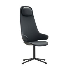 Konfurb Orbit High Back Pedestal Black Vinyl