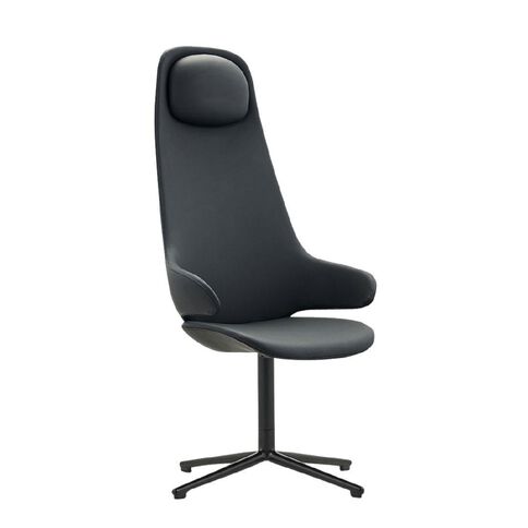 Konfurb Orbit High Back Pedestal Black Vinyl