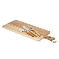 Living & Co Acacia Paddle Board Cheese Knife Set 4 Piece