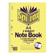 Spirax 2 Subject Notebook 250 Page Yellow Yellow Mid A4