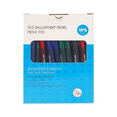 WS Office Ball Pen 100 Pack Assorted