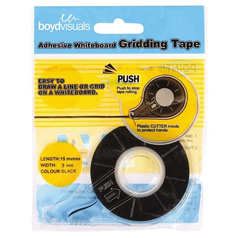 Boyd Visuals Whiteboard Grid Tape 3mm x 15m Black
