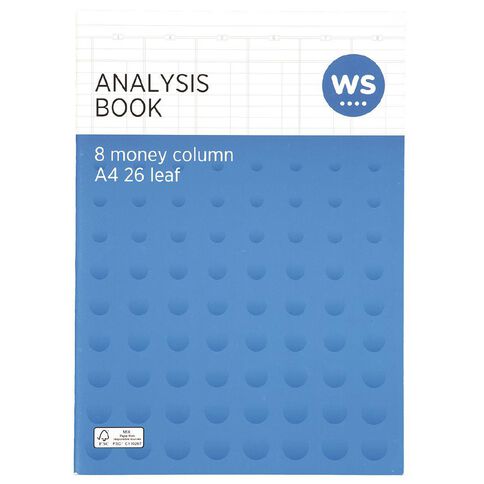 WS 8 Column Analysis Book Blue Mid A4