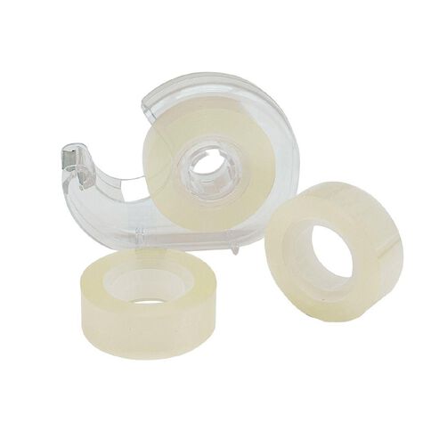 WS Tape With Dispenser 18mm Clear 3 Pack
