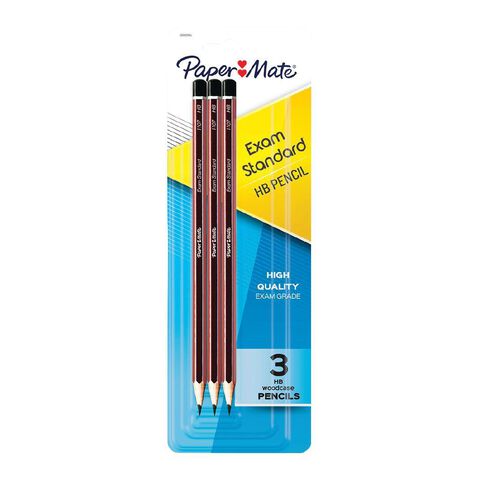 Paper Mate Woodcase HB Pencil Black 3 Pack