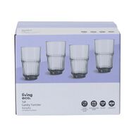 Living & Co Gatsby Glass Tall 400ml Grey 4 Pack