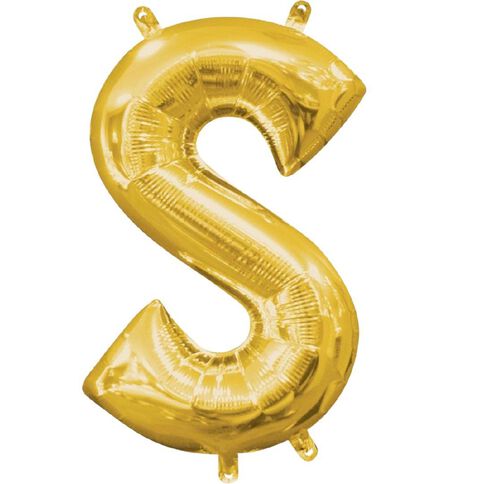Amscan Small-Size Air Letter S Gold