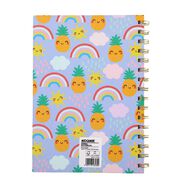 Kookie Pineapple A5 Spiral Notebook Rainbow