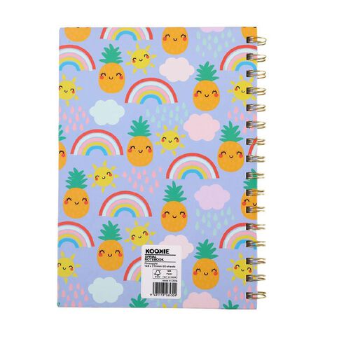 Kookie Pineapple A5 Spiral Notebook Rainbow