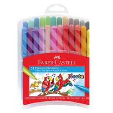 Faber-Castell Fiesta Fibre-tip Pens Plastic Case of 24