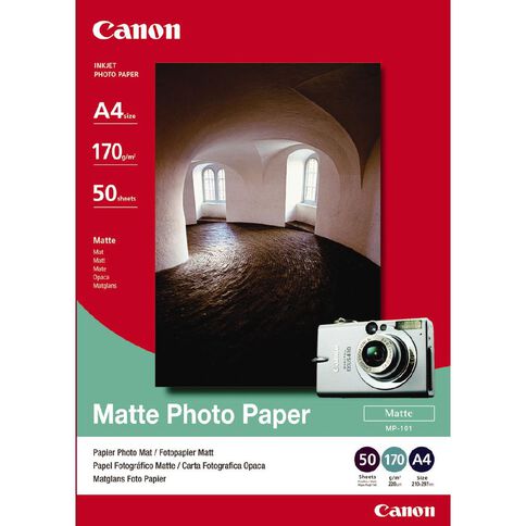 Canon Photo Paper Mp101 Matte 170gsm 50 Pack A4
