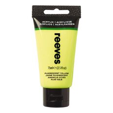 Reeves Fine Acrylic Paint Fluorescent Yellow 75ml