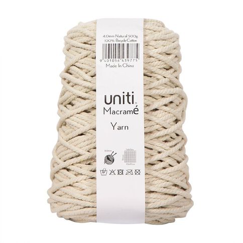 Uniti Macrame Yarn 4mm Natural
