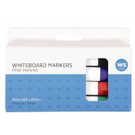 WS Whiteboard Markers Chisel 4 Pack Assorted