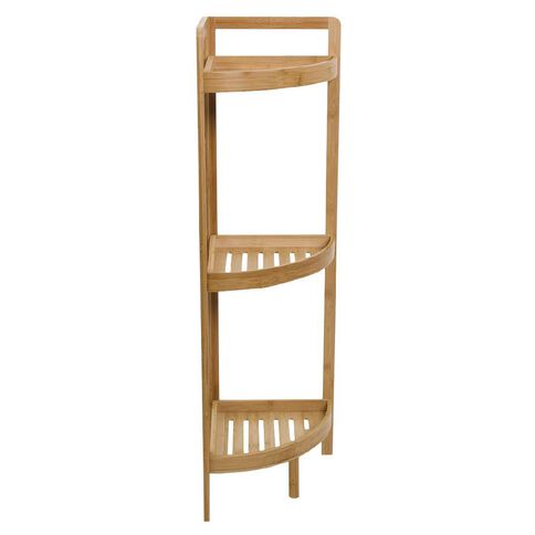 Living & Co Bamboo 3 Tier Corner Shelf