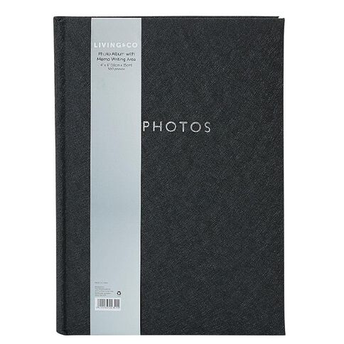 Living & Co Photo Album 300 Pockets 4in x 6in Grey 4in x 6in