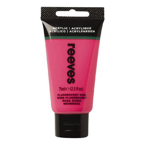 Reeves Fine Acrylic Paint Fluorescent Pink 75ml