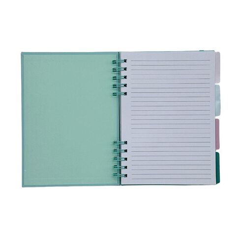 Uniti Clubhouse Hardcover Notebook With Tabs Cherry Green Light