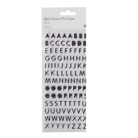 Uniti Mini Foam Alpha Stickers Black